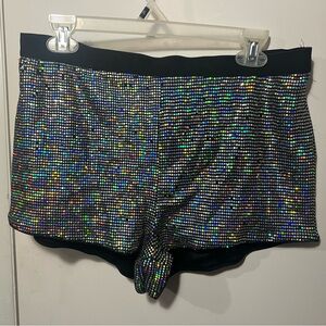 Sparkling Silver Shorts SHEIN